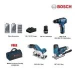 BOSCH 12V Basic Woodworking Combo GSB12V-30 Cordless Impact Drill/Driver GST12V Cordless Jigsaw GKS12V Circular Saw