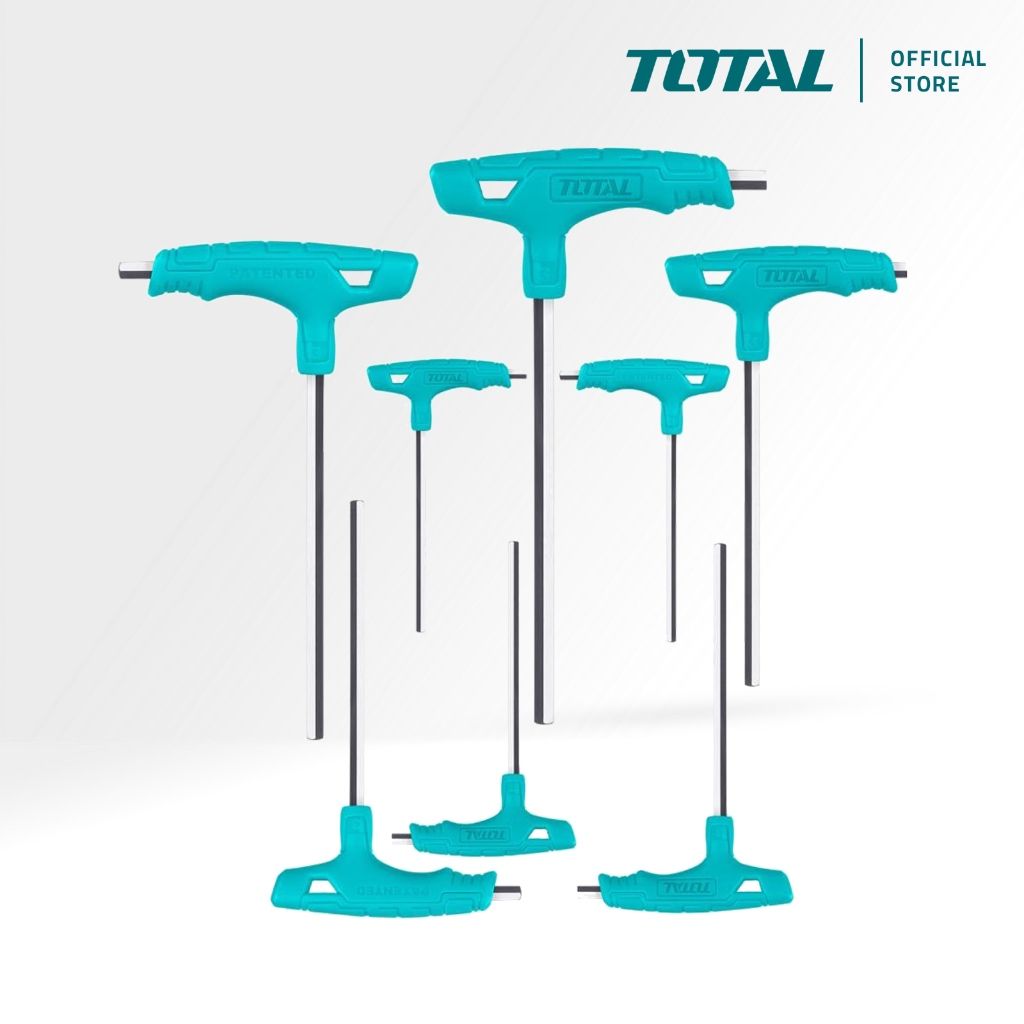 TOTAL T-HANDLE HEX WRENCH SET (8 PCS/2-10MM) [FREE SCREWDRIVER ORGANIZER/HOLDER] THHW80816