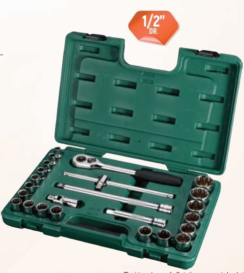 09060 / 09060-6 - 24 PC 1/2" DR. 12PT SOCKET SET (MM) / 24 PC 1/2" DR. 6PT SOCKET SET (MM)