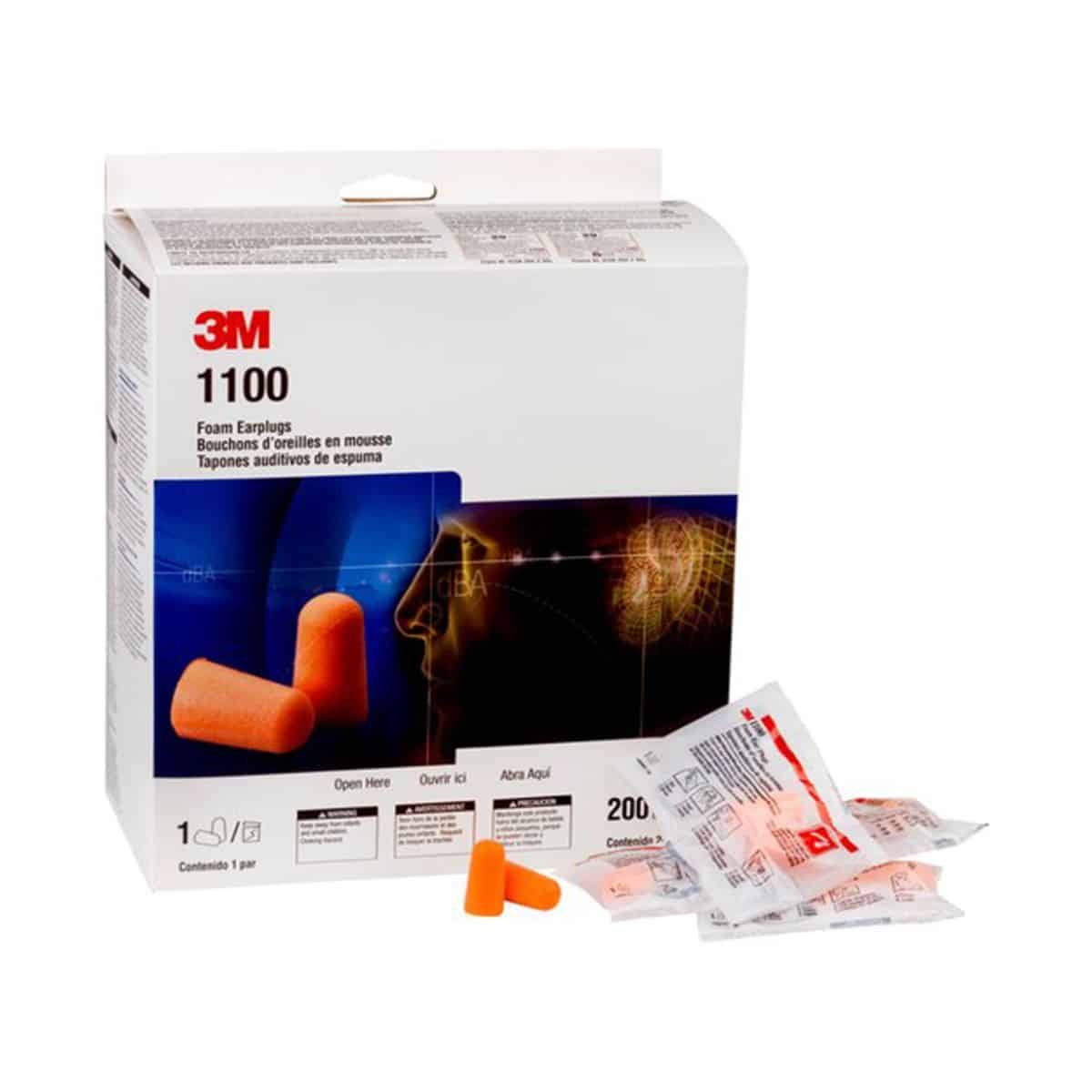 3M DISPOSABLE FOAM EARPLUGS 1100
