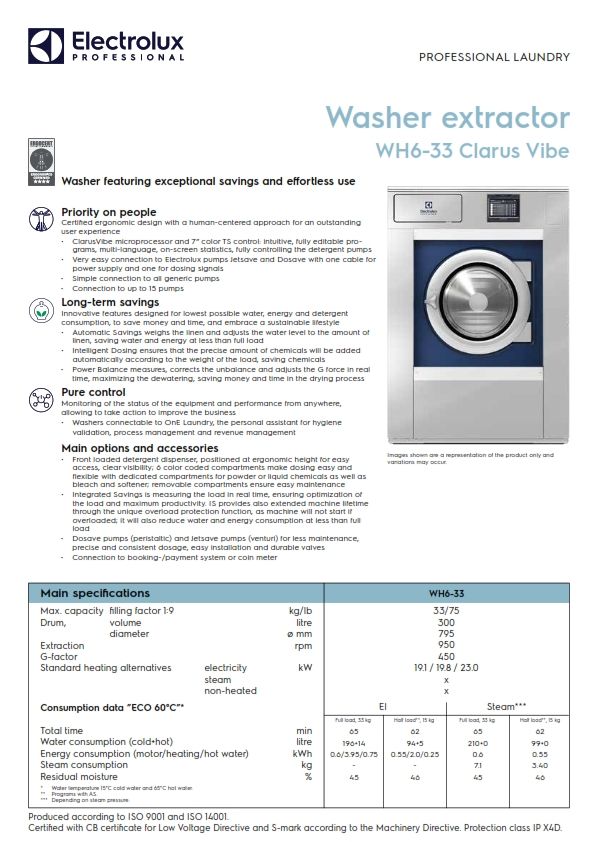 Electrolux *Electrolux Washer Extractor WH6-33