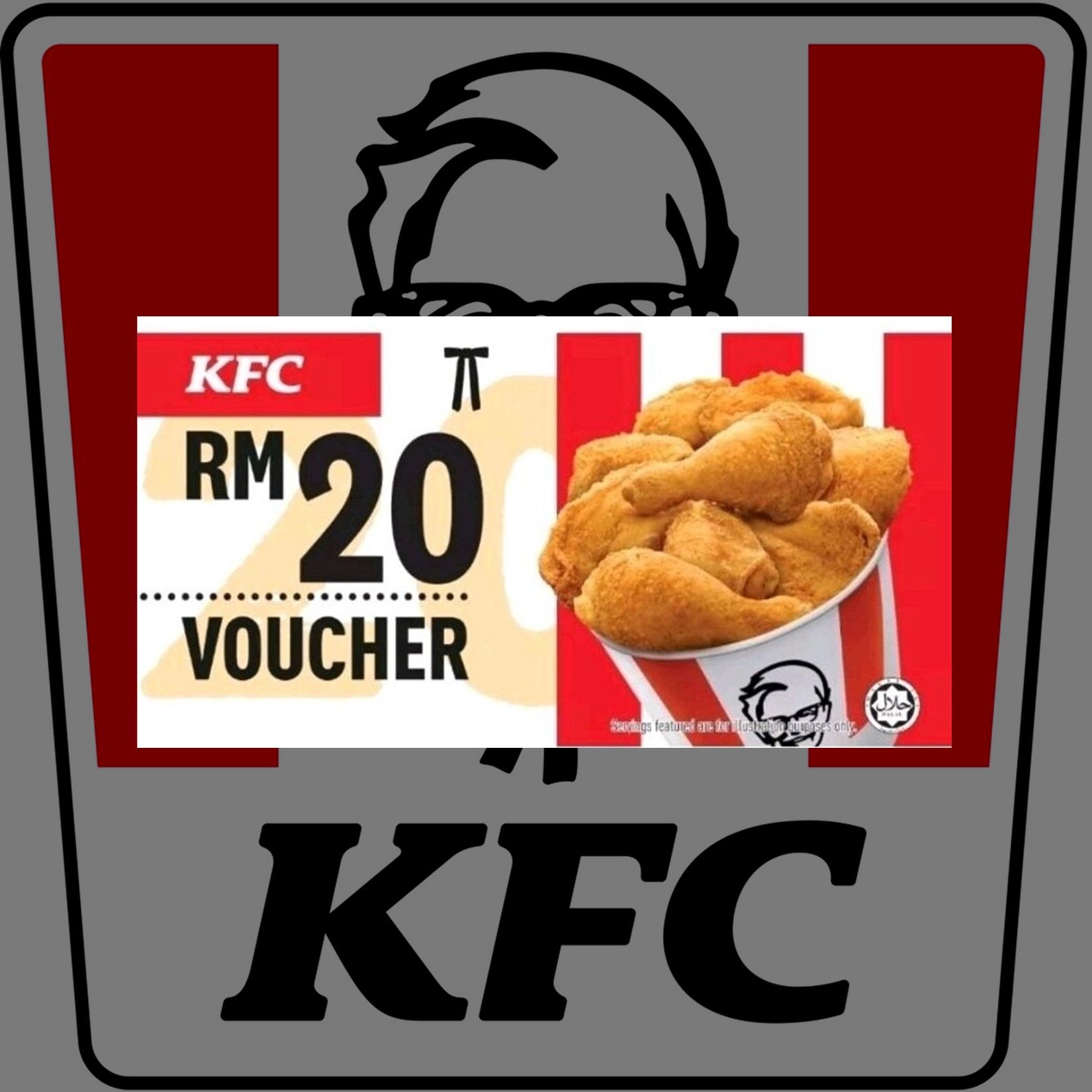 Genuine Malaysia- KFC 10pcs Cash Voucher RM 20 Off - Physical Voucher