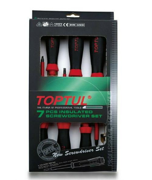 TOPTUL 7PCS VDE INSULATED SCREWDRIVER SET GAAE0704