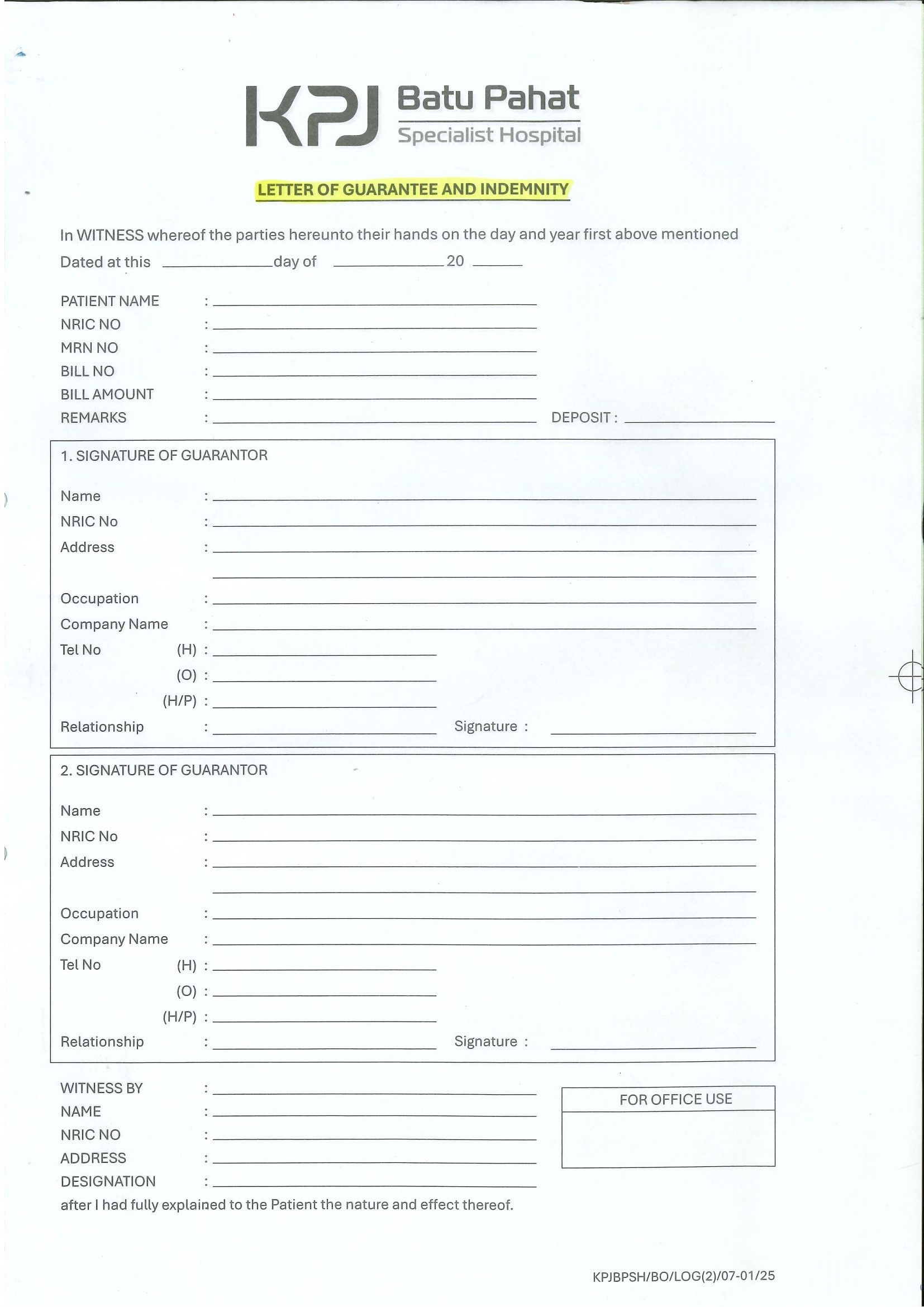 Letter Of Guarantee And Indemnity (2)