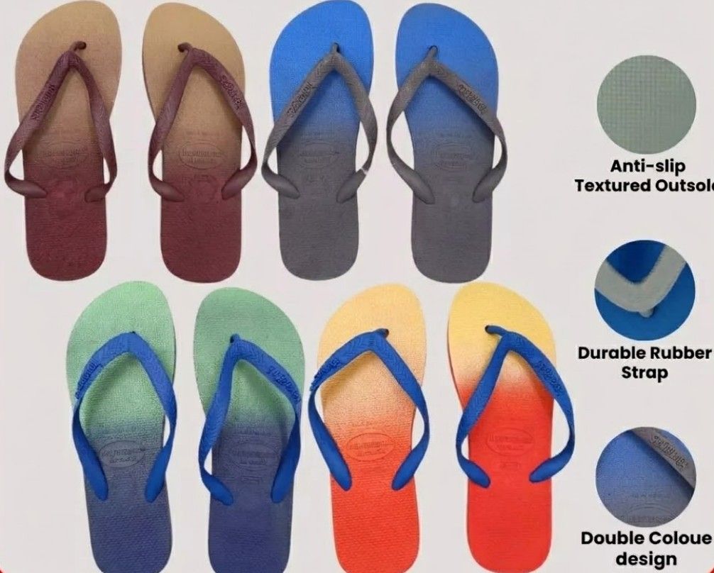 Anti-Slip Simple Flip-Flops Women & Men Summer New Style Outer Wear Seaside Beach 3007 Brown & Word,45 - 29.5cm Y-FW-3007-KK