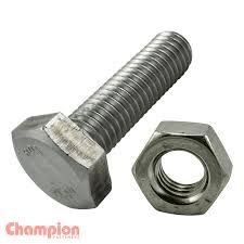 Bolt & Nut stainles steel 304 full thread m10 x 150mm (1pcs s/w+1 f/w)