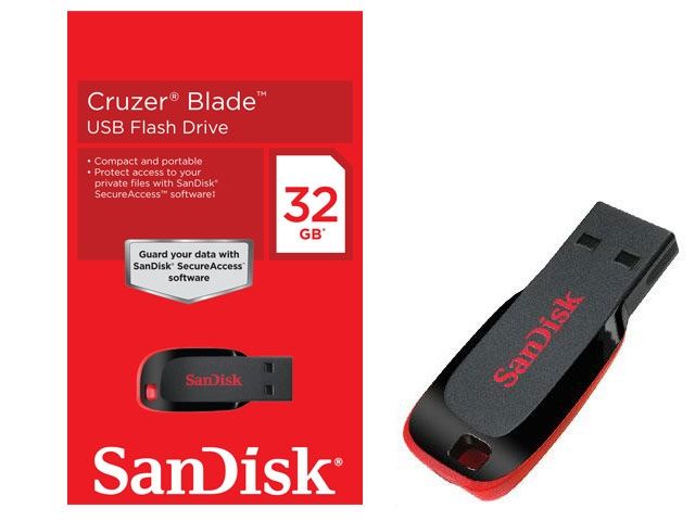 SanDisk Cruzer Blade USB Flash Drive CZ50 32GB