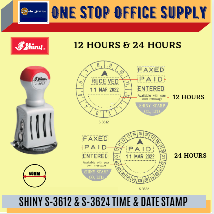 SHINY S-3612 & S-3624 TIME & DATE STAMP /Shiny /Stamp /S-3612 /S-3624 /Time & Date Stamp /Chop /Date Stamp