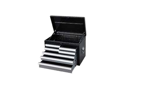 Temo 7 Drawer Industrial Tool Chest - Black/Silver - 660 x 405 x 455mm