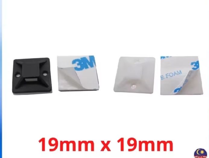 3M GLUE ADHESIVE TIE MOUNT- SIZE - 19MM X19MM , 23MM X 23MM & 28MM X 28MM- 100PCS/PACK