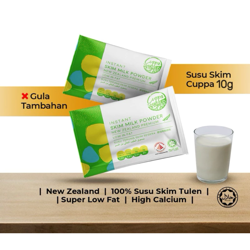 CUPPA Susu Tepung Skim Segera New Zealand 10g