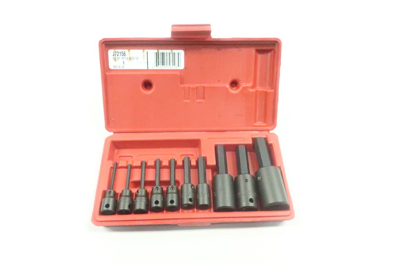 *PROTO® 3/8" & 1/2" DRIVE 10 PIECE HEX BIT IMPACT SOCKET SET - J72156