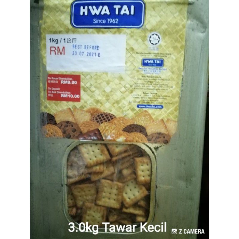 BISCUIT MINI SODA BISCUIT (BISCUIT TAWAR MINI)  3KG/TIN