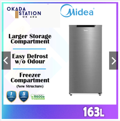MEDIA 163L Fridge Refrigerator / 1 DOOR FIDGE / Peti Sejuk / 1 PINTU / MDRD229