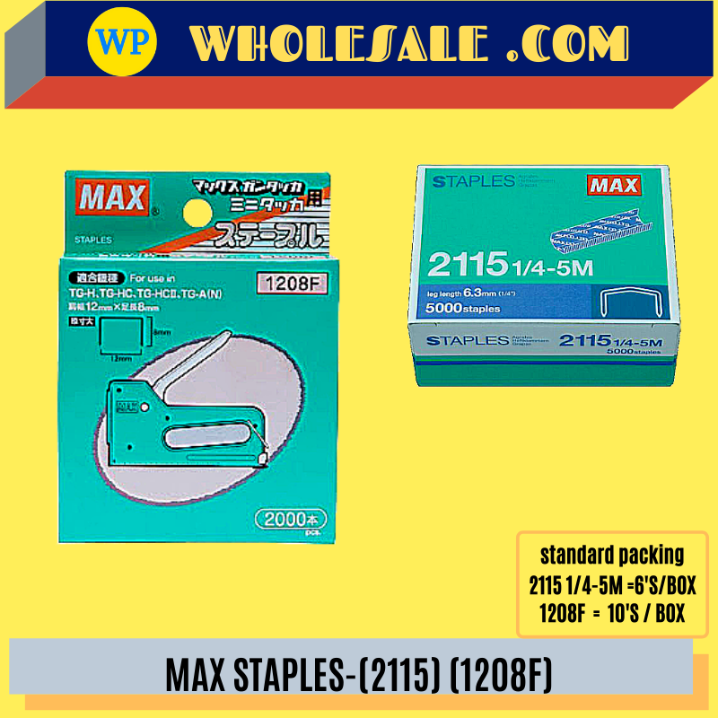 MAX STAPLES (NO.1208F)(NO.2115) / Max / Staples / Max NO.1280F / No.2115 / Guntacker / Max Staples NO1280F / NO.2115