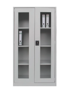 Full Height Steel Cupboard with Glass Swinging Doors