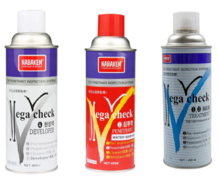 Nabakem NDT Mega Check Cleaner, Developer and Penetrant 450ml (1set)