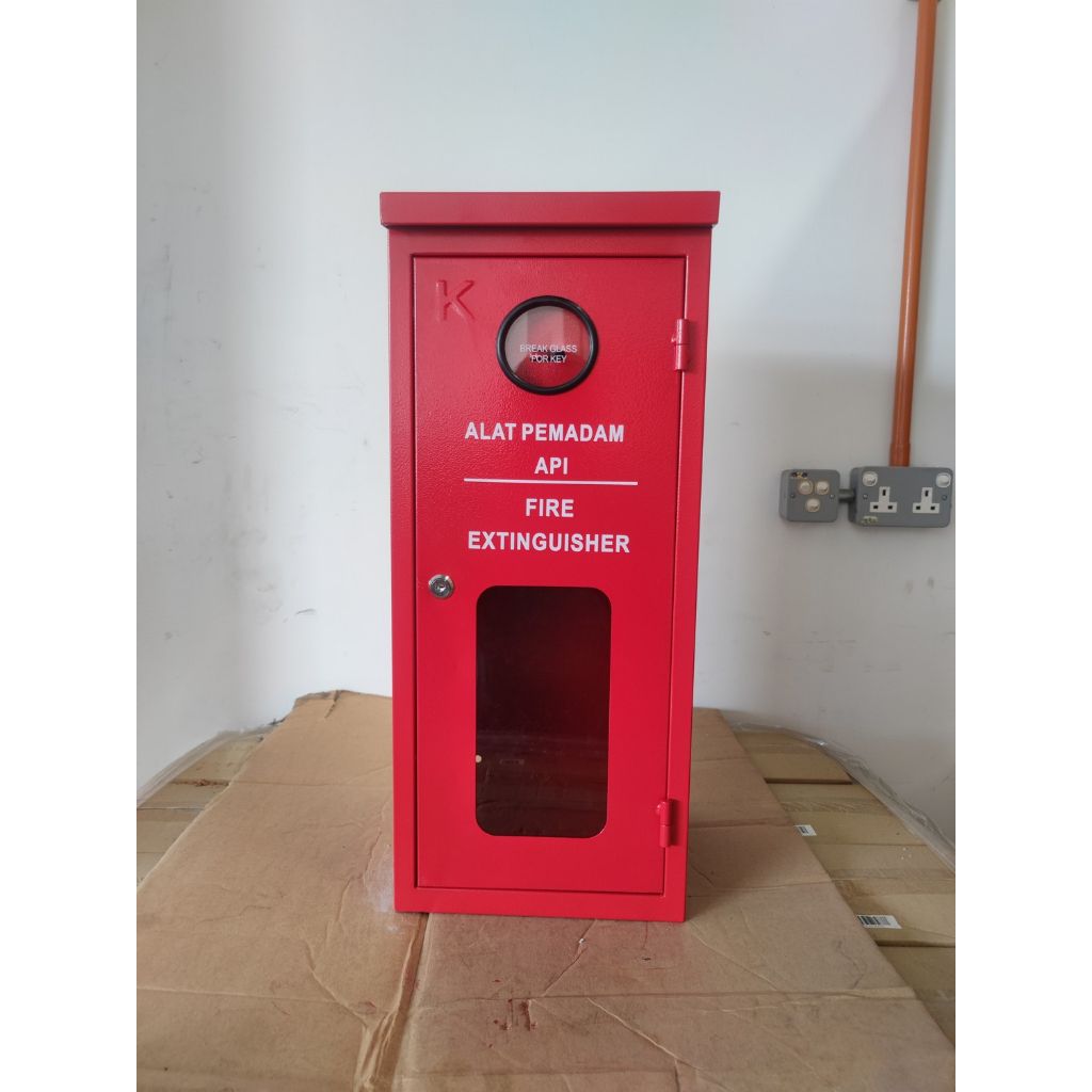 OUTDOOR FIRE EXTINGUISHER CABINET FOR 9KG ABC, 2KG CO2, MILD STEEL TYPE - K
