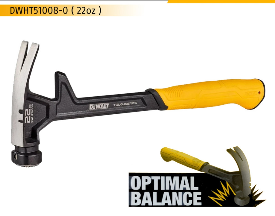 DEWALT DWHT51008-0 22OZ TOUGHSERIES DEMO CLAW HAMMER