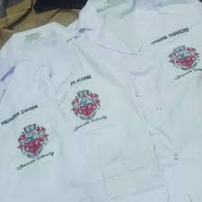 Laboratory Coat with embroidery Sarawak Petchem logo and name (Size M)