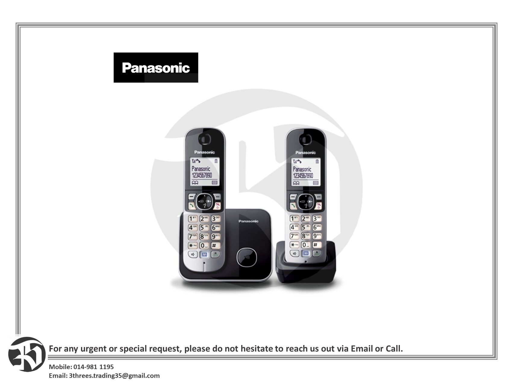 TG6812 Twin Dect Phone Speaker Phone KX-TG6812MLB