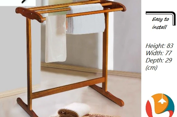 Low Wooden Towel Rack