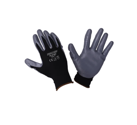PROGUARD Black Nylon Shell Grey Nitrile Coated Glove PG-N1501