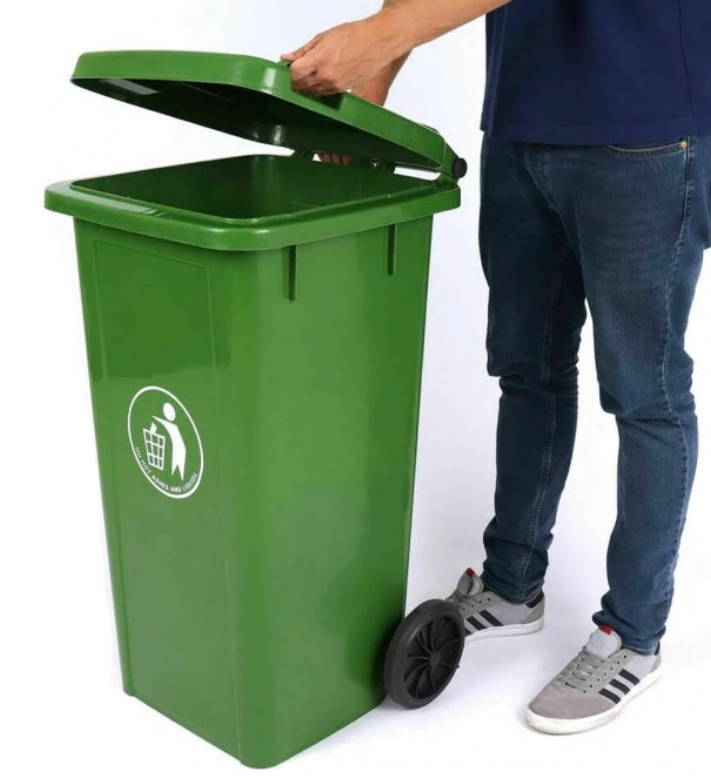 *(240Lt ) Heavy Duty Garbage Bin with Wheels colour Green