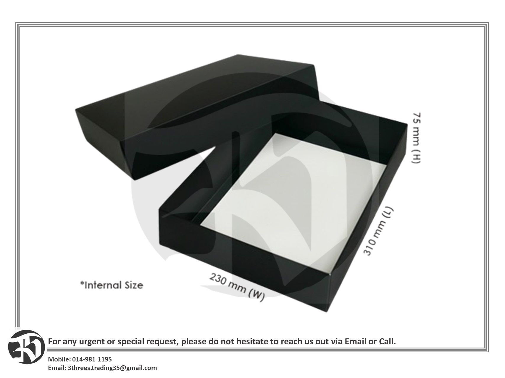 Premier Gift Box - Black 310 (L) x 230 (W) x 75 (H) mm