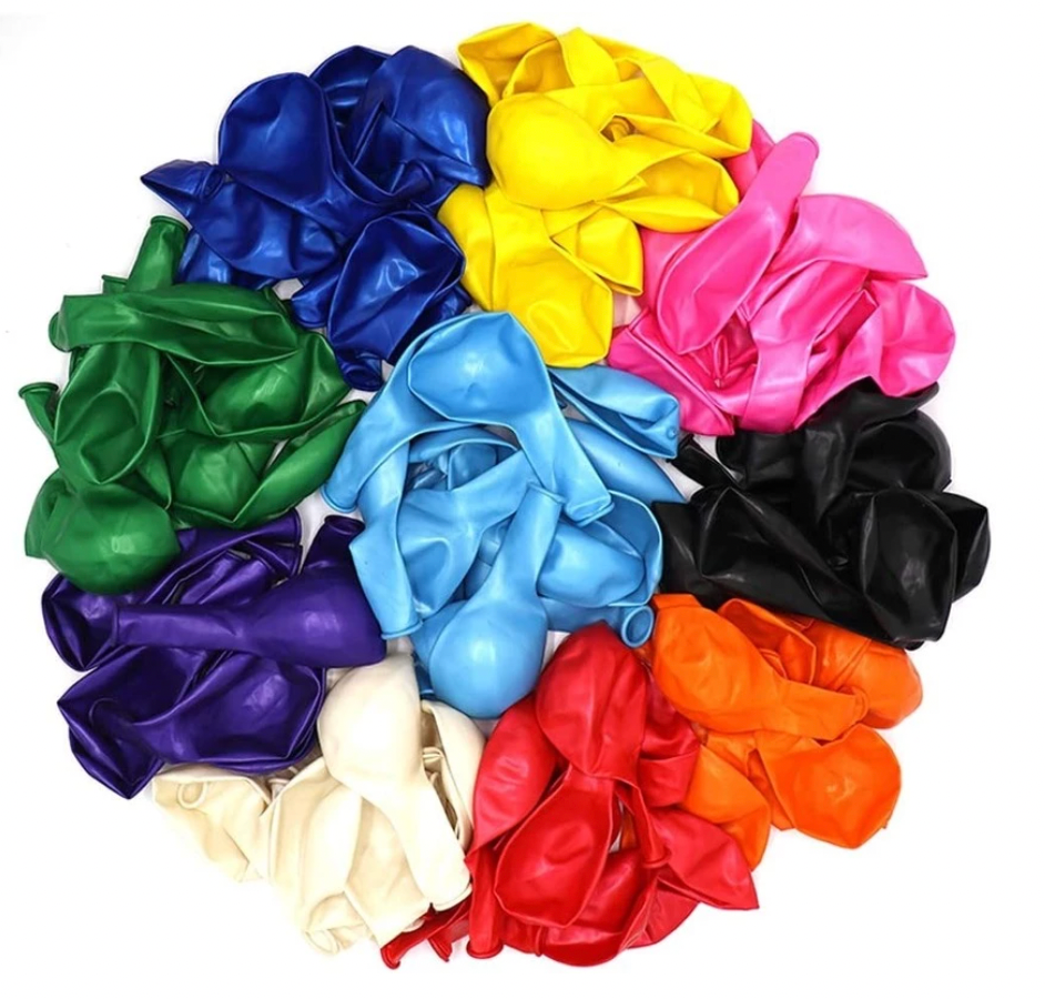 100pcs 12 inch Pearlescent Balloon Thicken Latex Balloon Wedding Birthday Holiday Party Scene Decoration