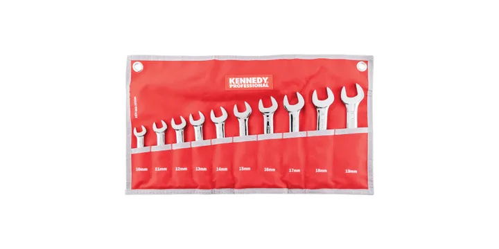 10-19mm SHORT ARM COMBINATIONSPANNER SET 10PC