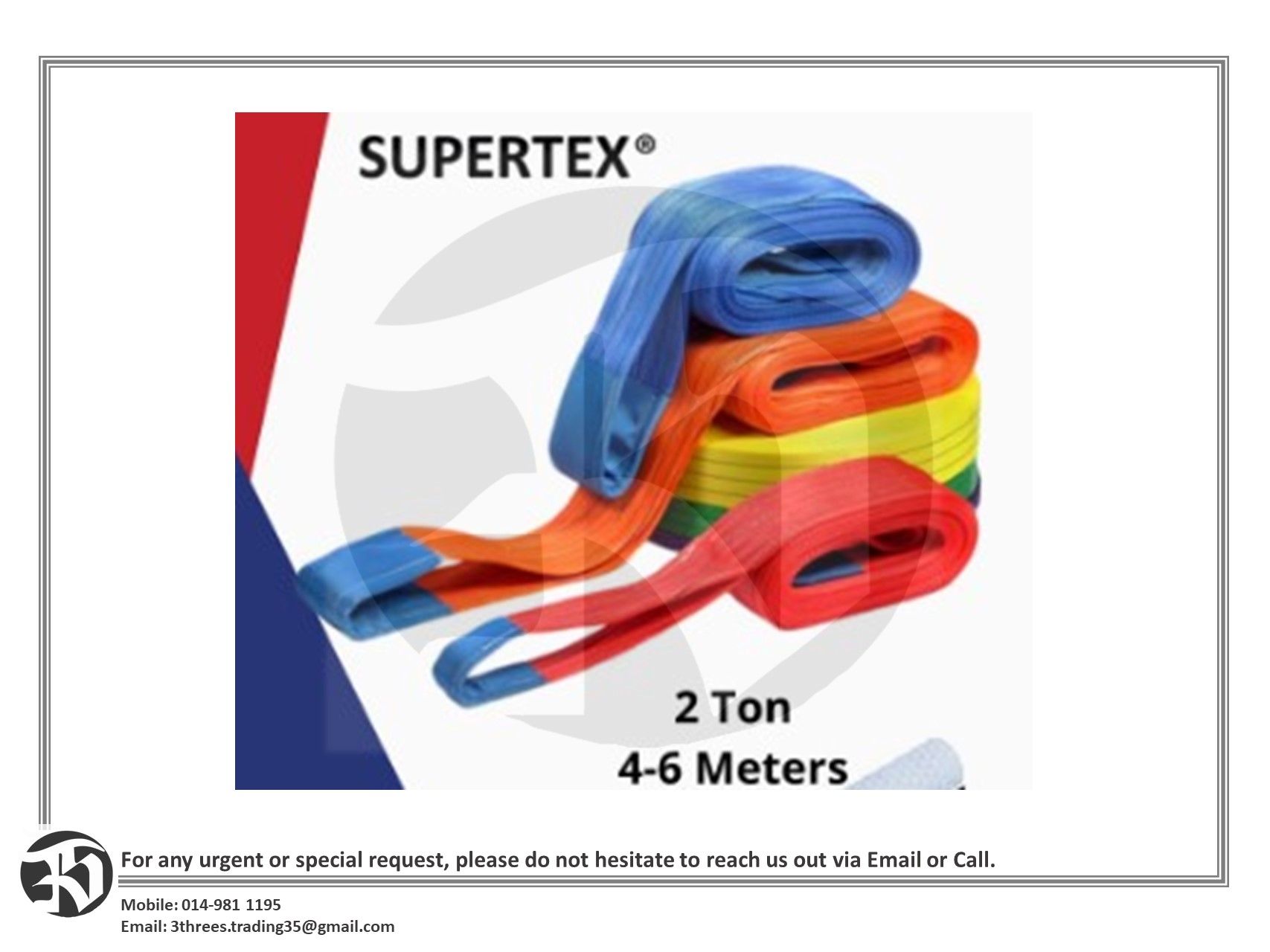 SUPERTEX Webbing Sling 1Ton/2Ton/4Ton (1-3M)