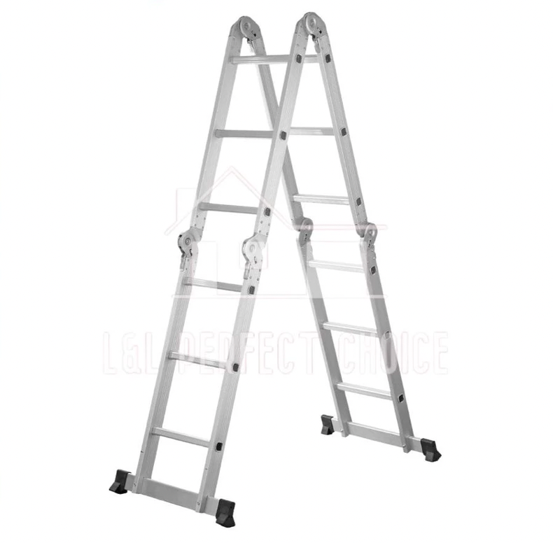 12 Steps Multipurpose High Quality Aluminium Foldable LADDER Heavy Duty TANGGA Lipat Besi 12 Tingkat