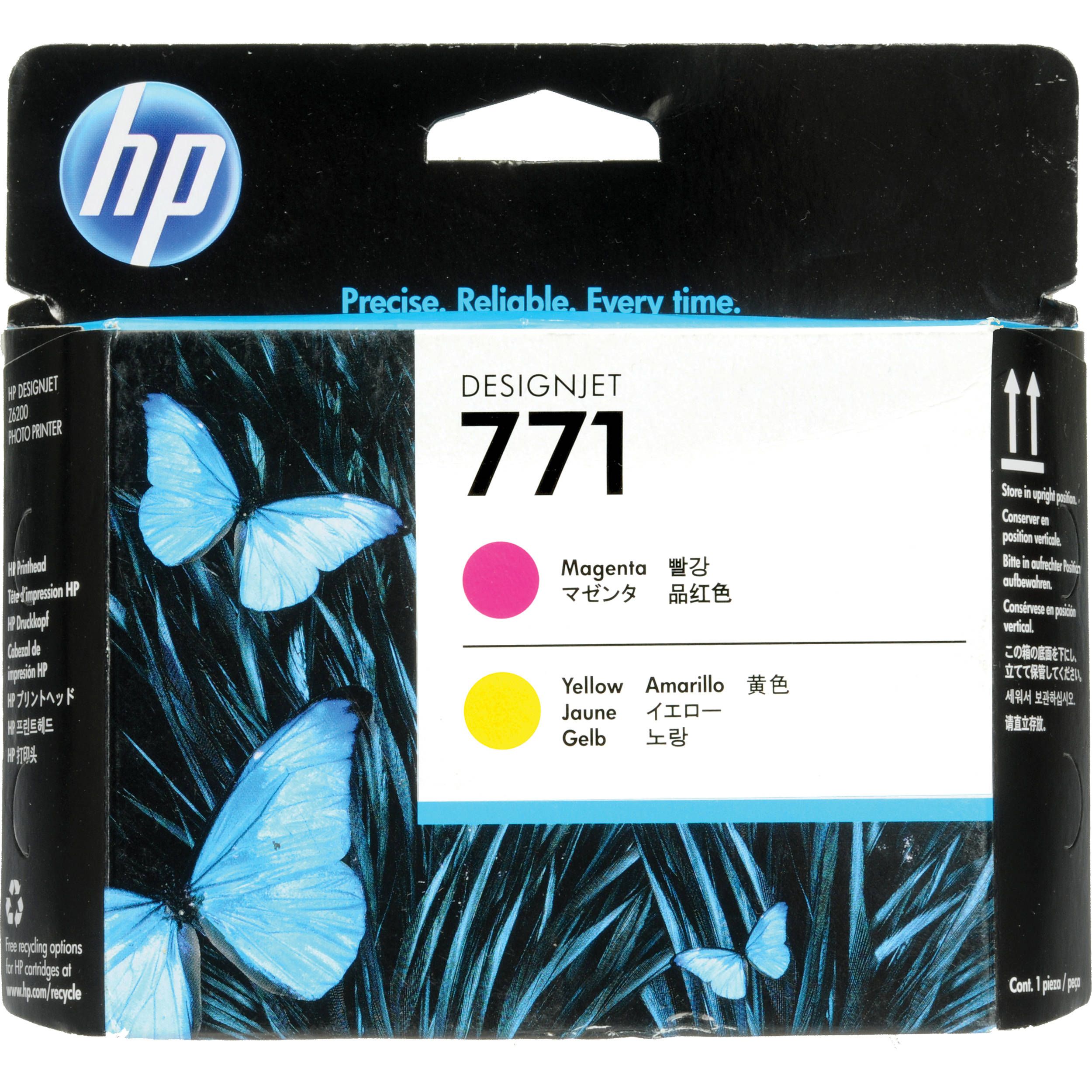 Genuine Malaysia HP Warranty - HP 771 Magenta and Yellow Designjet Printhead