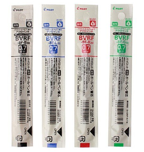 Pilot Ball Pen Refill 0.5mm & 0.7mm - Black, Blue, Red, Green