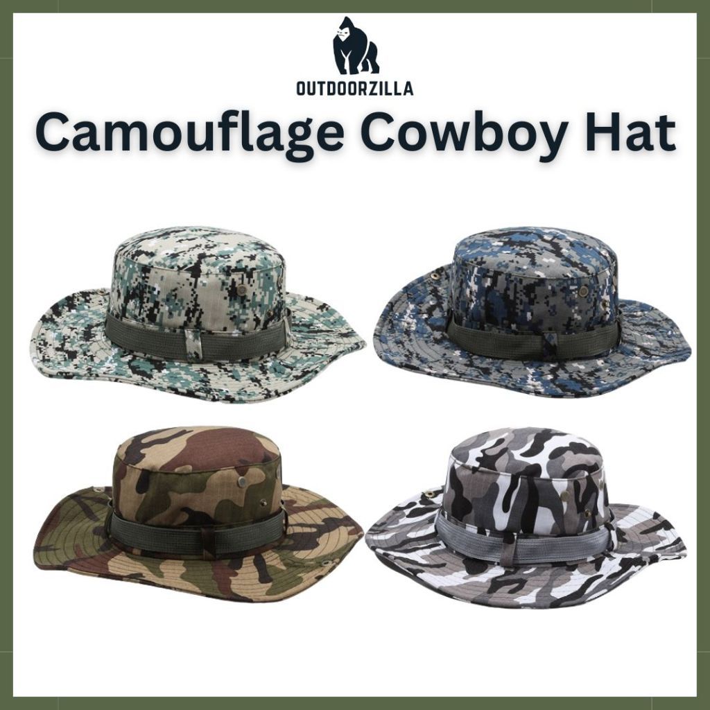 Cowboy Hat Fisherman Hat Topi Memancing Topi Lelaki Bucket Hat Topi Rimbai Hiking Camping Hat (Dark Blue)