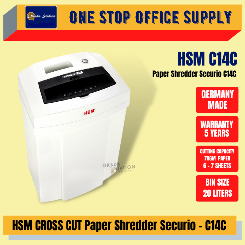 HSM Paper Shredder Securio C14C / Paper Shredder / Cross Cut