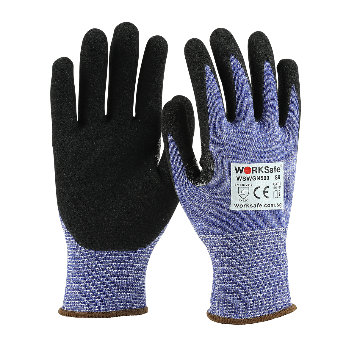 WORKSAFE CUT RESISTANT NITRILE MICROFOAM PALM-COATED 13 GAUGE SIZE 10