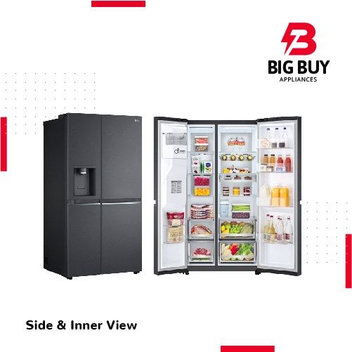 LG *LG 635L Net GC-L257CQEL Side-by-Side Refrigerator with UVnano Water Dispenser