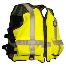 BUOYANCY JACKET FOR ADULT - YELLOW (NETTING INNER SHELL), SUPER LARGE WITH LOGO 4 X 3" ON REFLECTIVE PANEL