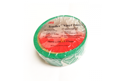 3M TEMFLEX 150 VINYL ELECTRICAL TAPE 18MM X 5M, GREEN