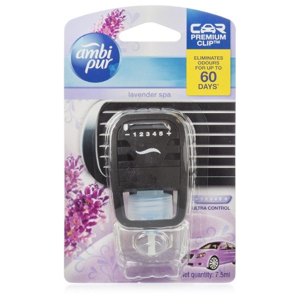 Ambi Pur Car Air Freshener Starter Kit Lavender Spa 7.5ml