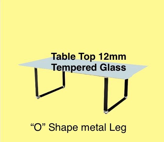 ok Tempered Glass meeting table / Glass Top meeting table/ 2400mm x 1200mm