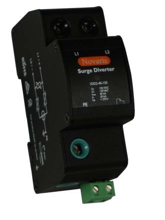 Isolated Surge Diverter, 2 pole, 40kA, 130VAC - 110VAC nominal, 155VDC, Alarm contact IDD2-40-130