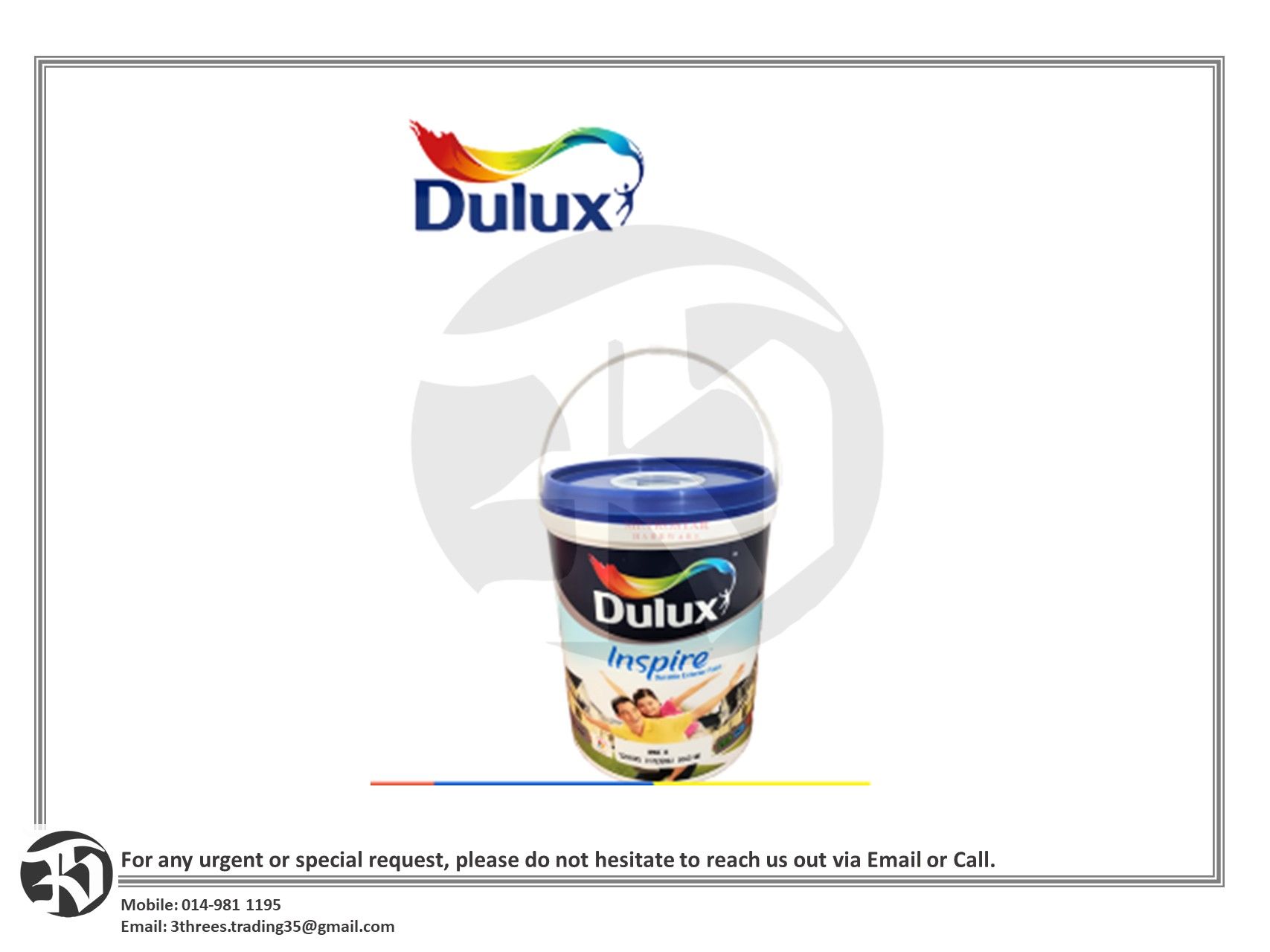 ICI Dulux Inspire Durable Exterior Paint 5L (Red Collection) RED LETTER DAY