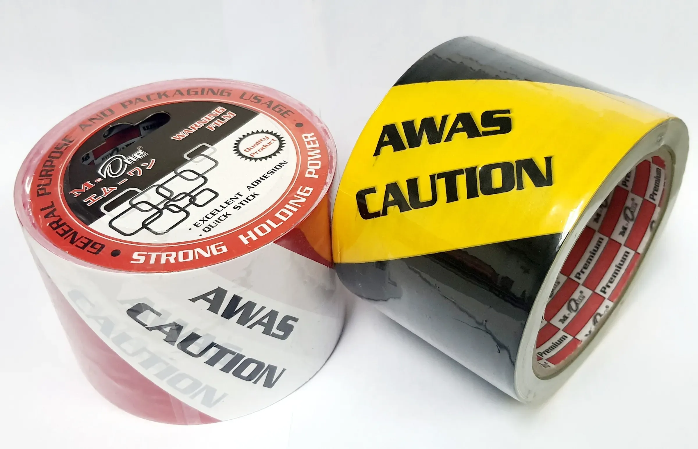 *BARRICADE TAPE AWAS TAPE 3"WX200FT LG BLACK/YELLOW & WHITE/RED