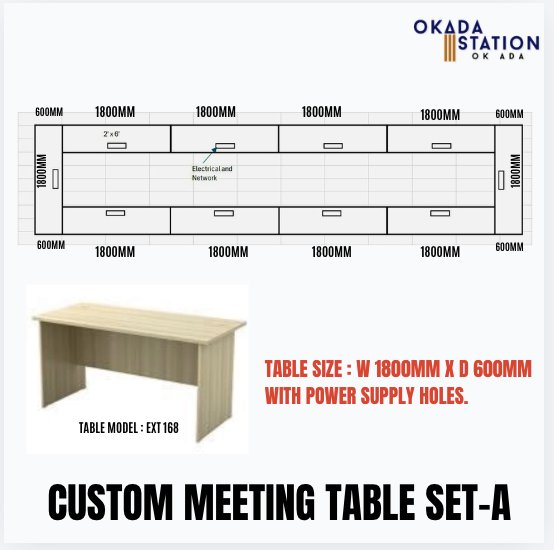 CUSTOM: MEETING TABLE SET / CONFERENCE TABLE