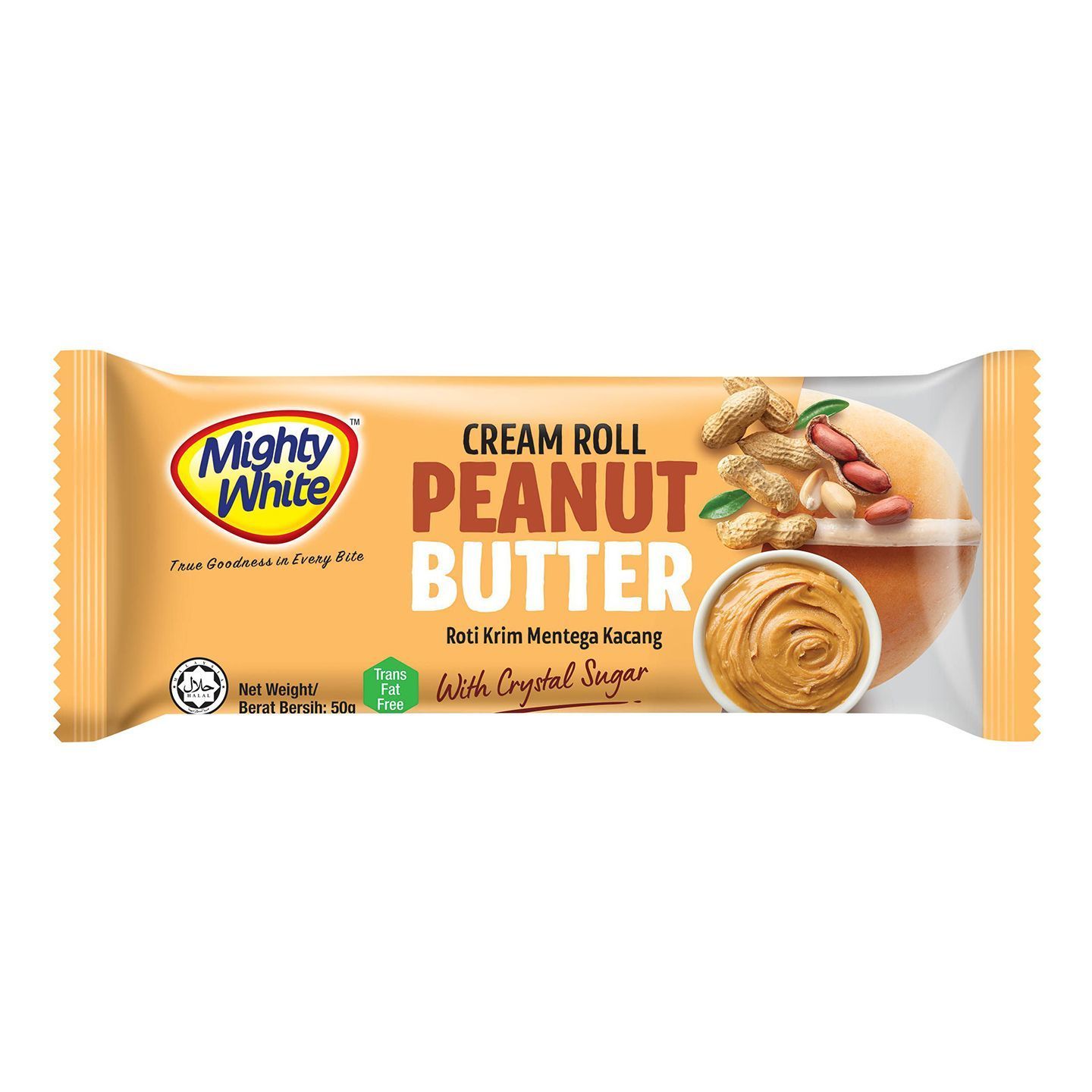 Mighty White Bread Peanut Butter Cream Roll 50G