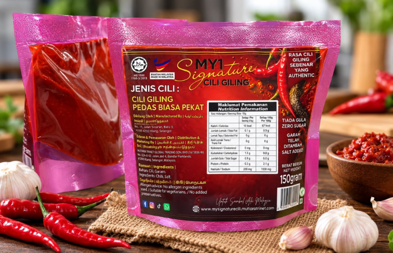 MY1 Signature Cili Giling – Sedikit Pedas Pekat (150)g