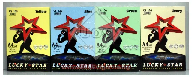 LUCKY STAR A4 LIGHT COLOUR PAPER 80GSM 450' SHEETS